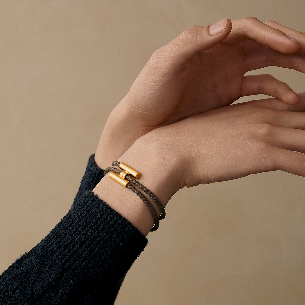 Hermès Tournis Tresse Swift Bracelet Gris Etain Ghw – voilà.id