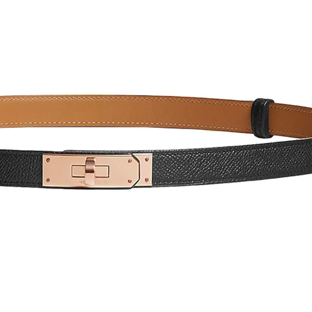Hermès Kelly Belt 18mm Epsom Black Gold Rghw –