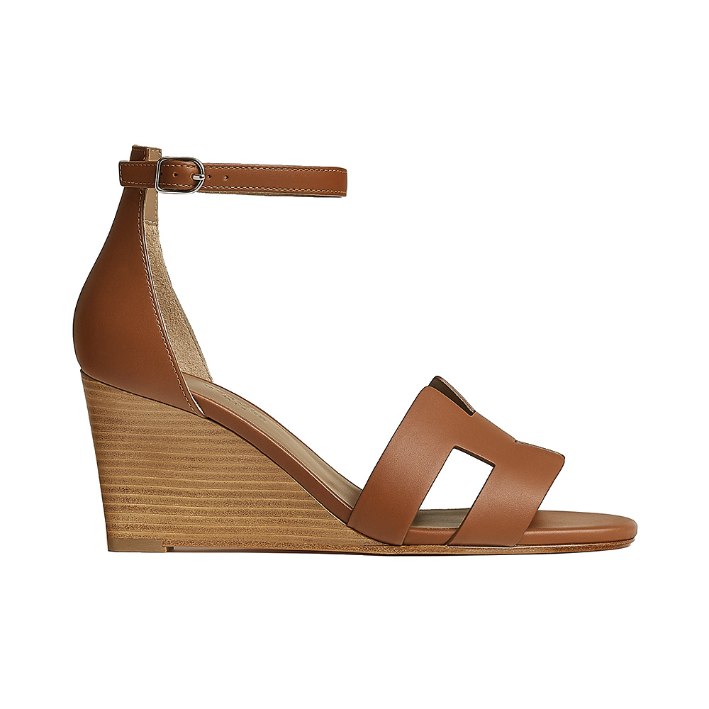 靴 Hermes vintage Wedge sole sandal Hermès Women's Legend Sandals H Logo Wedge Heels Leather