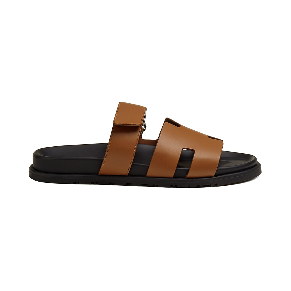 CHYPRE SANDAL IN WHITE MIX BLACK CALFSKIN
