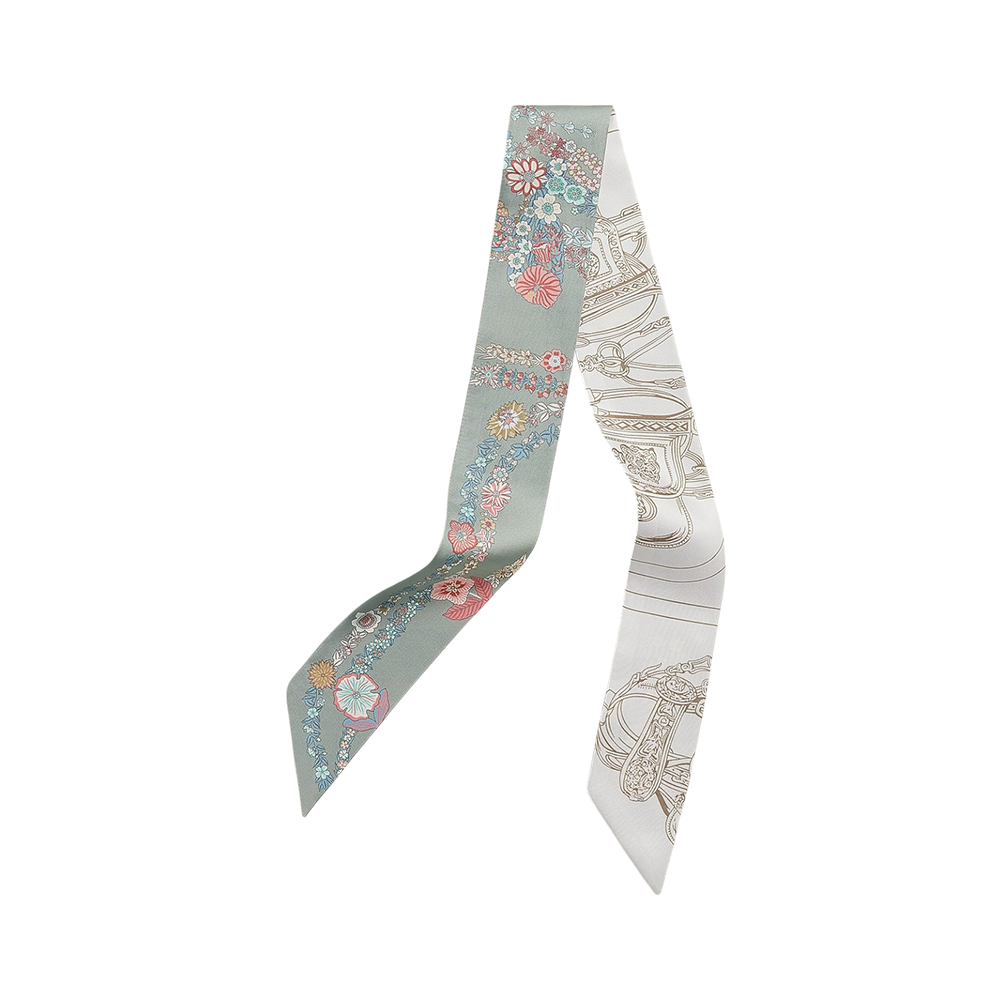 Hermès Brides de Gala en Fleurs Twilly Noir / Multicolore