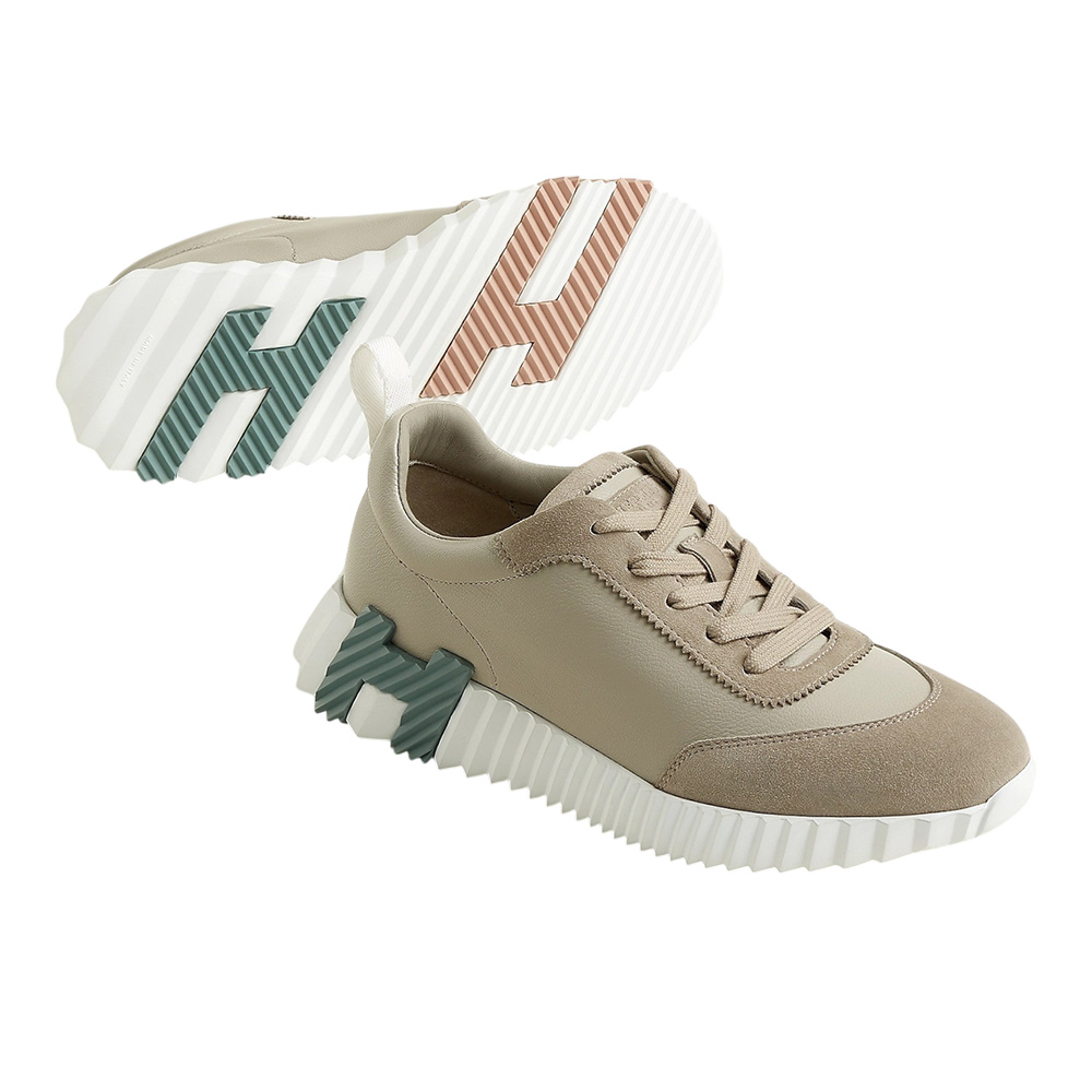 Hermès Bouncing Sneakers Goatskin and Suede Goatskin Beige