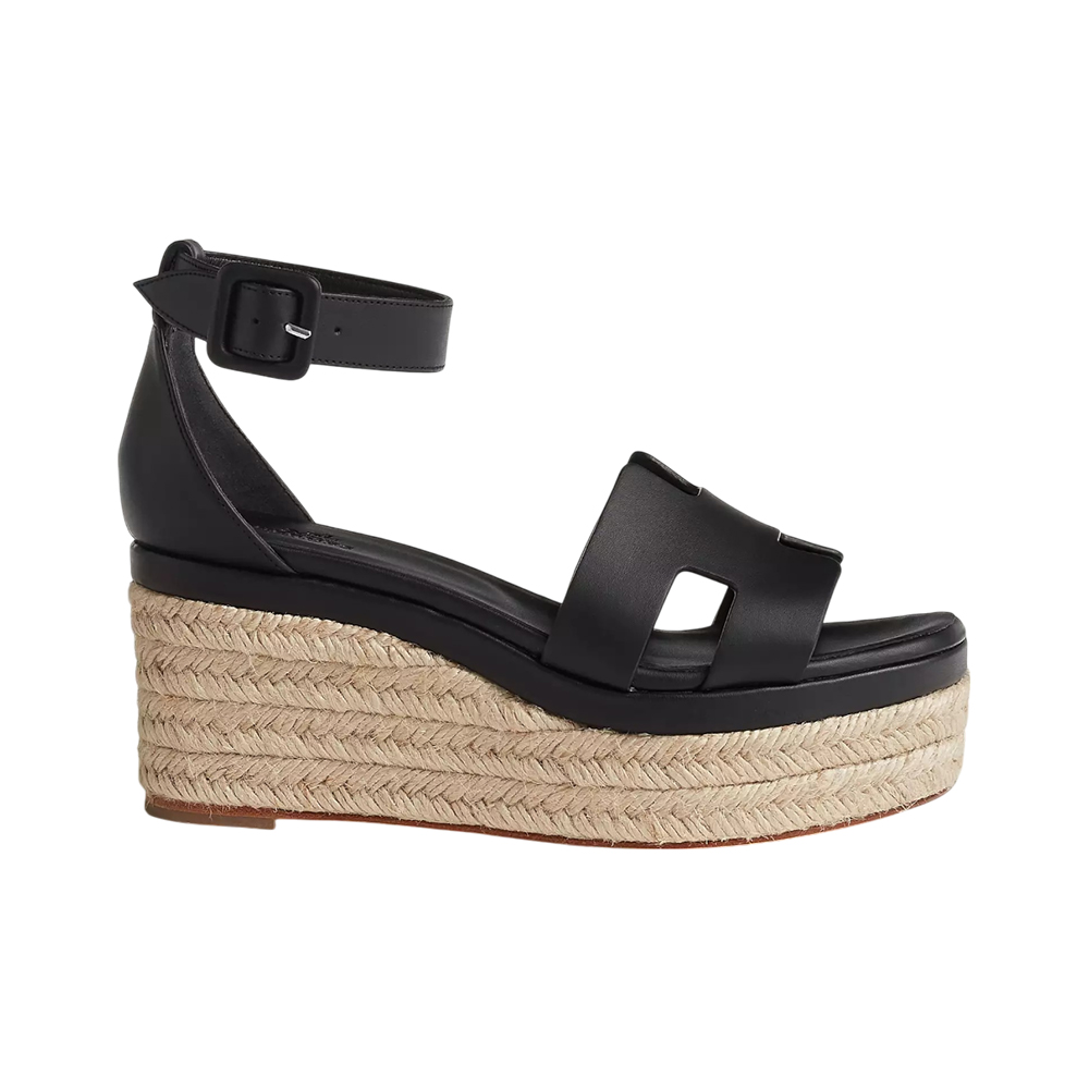 ELDA ESPADRILLE 80 LIGHT GRAY CALFSKIN