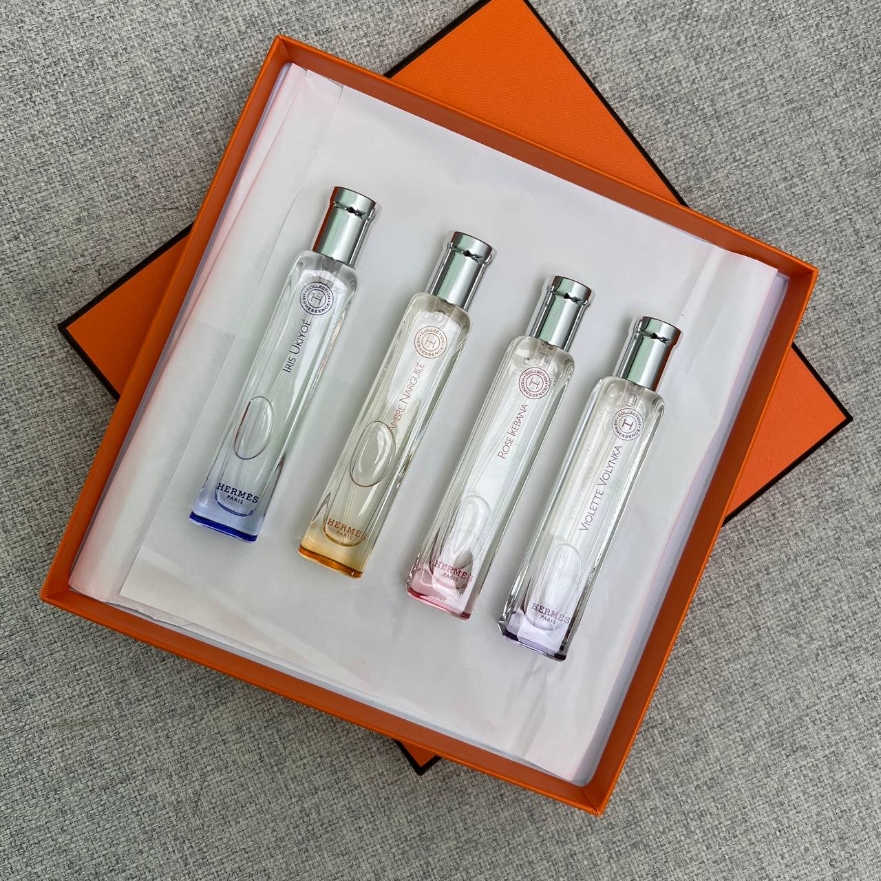 Hermès Hermessences Set of 4 (Rose Ikebana, Iris Ukiyoe, Ambre