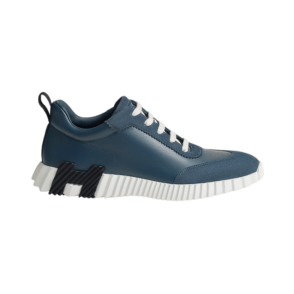 Hermès Bouncing Calfskin and Suede Goatskin Sneakers Bleu