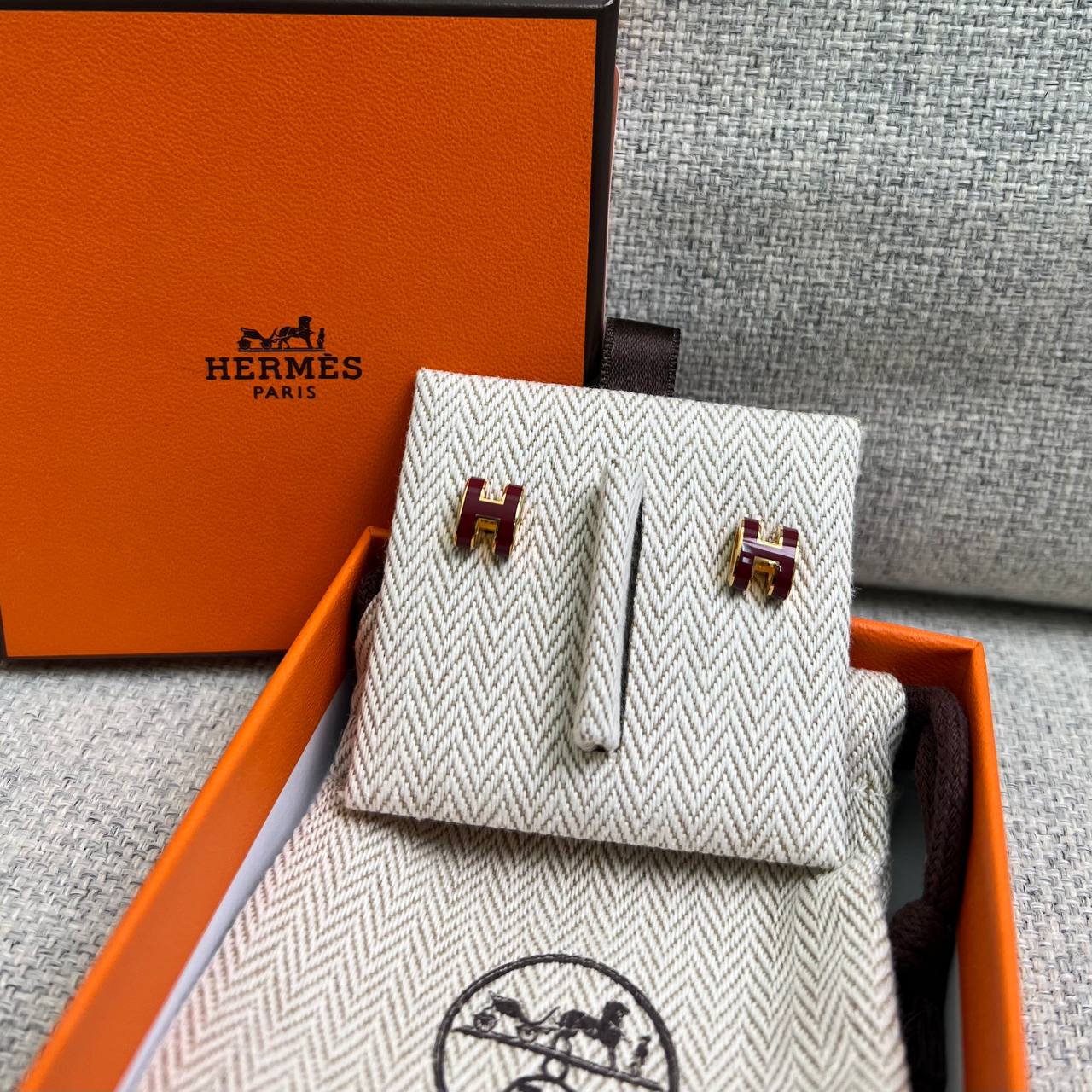 Hermès Mini Pop H Earrings Rose Eglantine Ghw – voilà.id