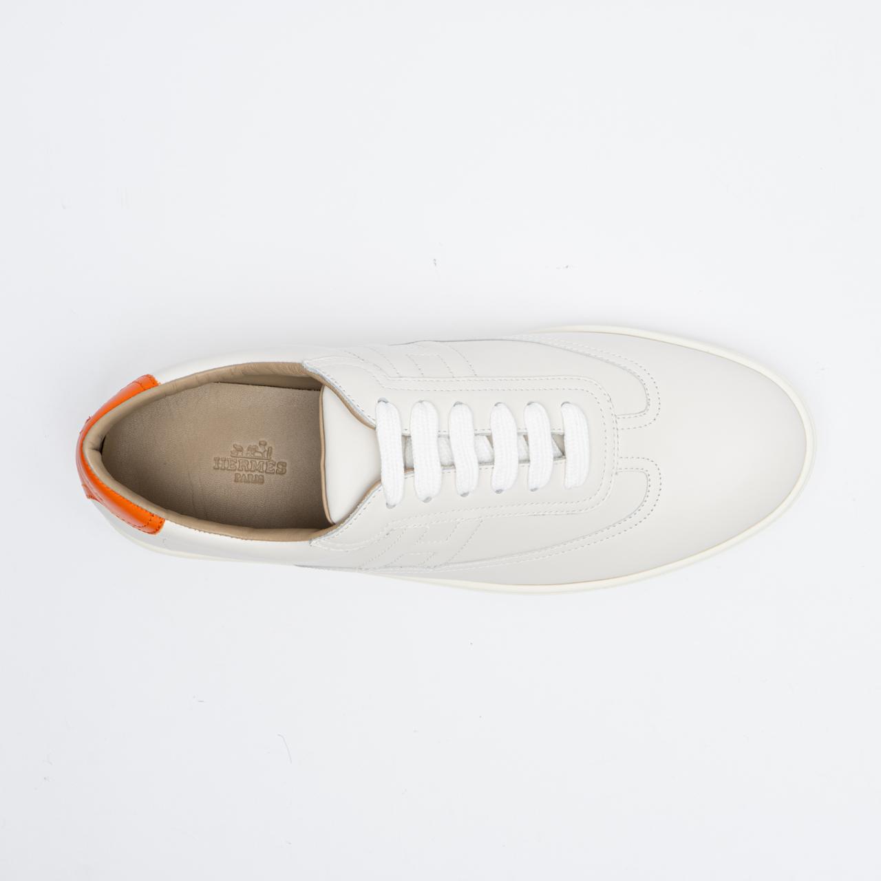 Hermès Homme Quicker Sneakers Blanc / Orange – voilà.id