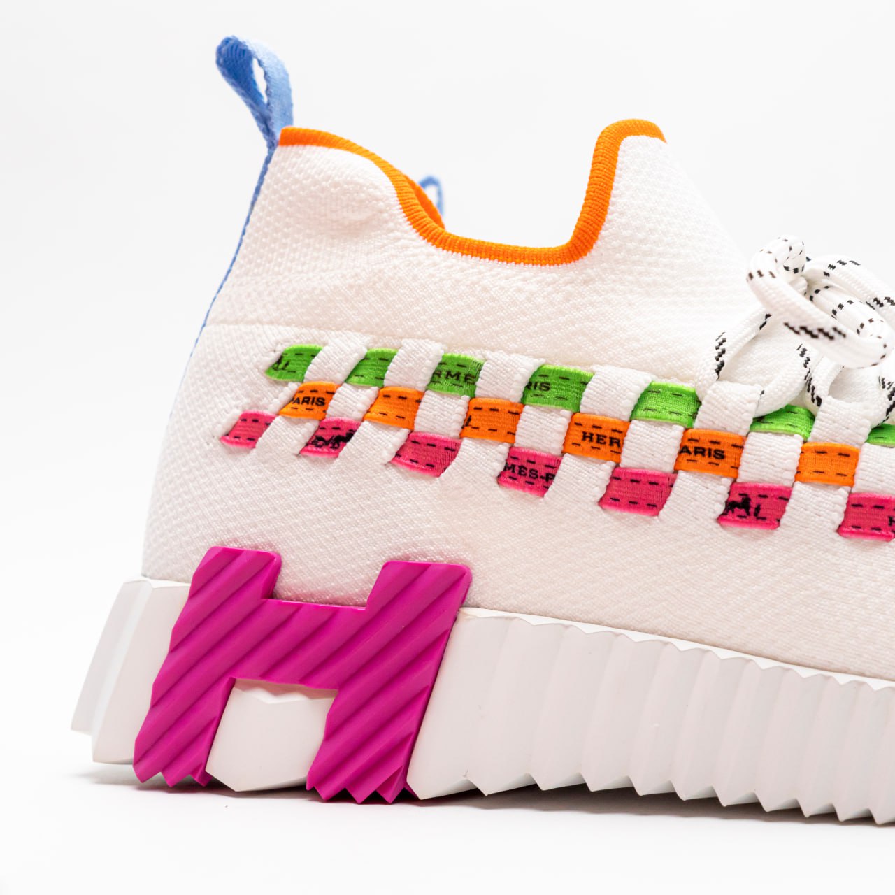 【新品】HERMES メンズスニーカー FLEX BOLDUC Hermes Flex Slip On Bouncing Sneaker Knit Braided Bolduc Detail