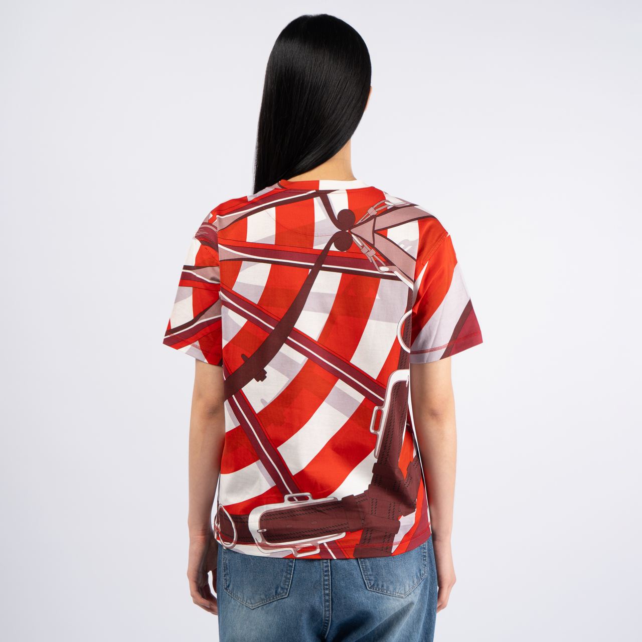 Hermès En Roue Libre Maxi T-Shirt Rouge Écarlate – voilà.id
