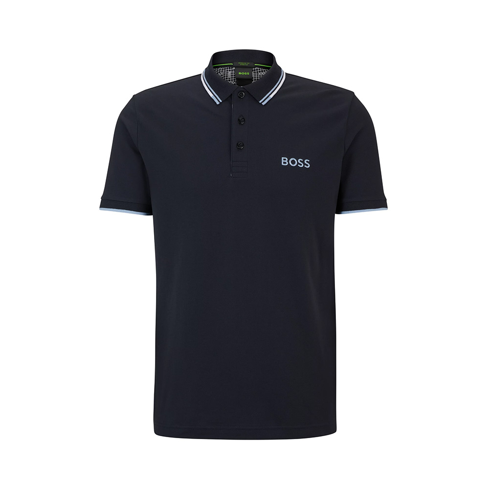 Paddy Pro Hugo Boss Paddy Pro with Contrast Detail Polo Shirt Blue/Lavender ...