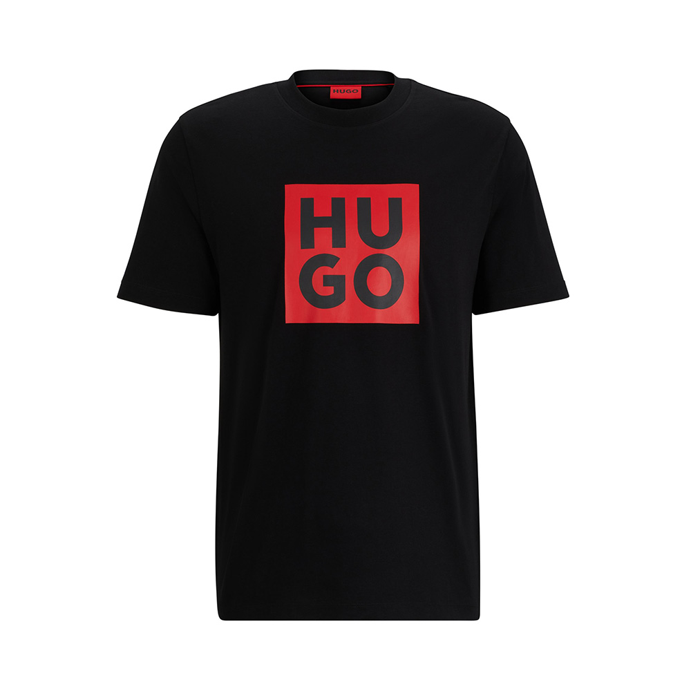 Tシャツ・カットソー Hugo Boss FW22 POLO WITH LOGO (50476933_10241785654) HUGO - Slim-fit polo shirt with red logo label - Black
