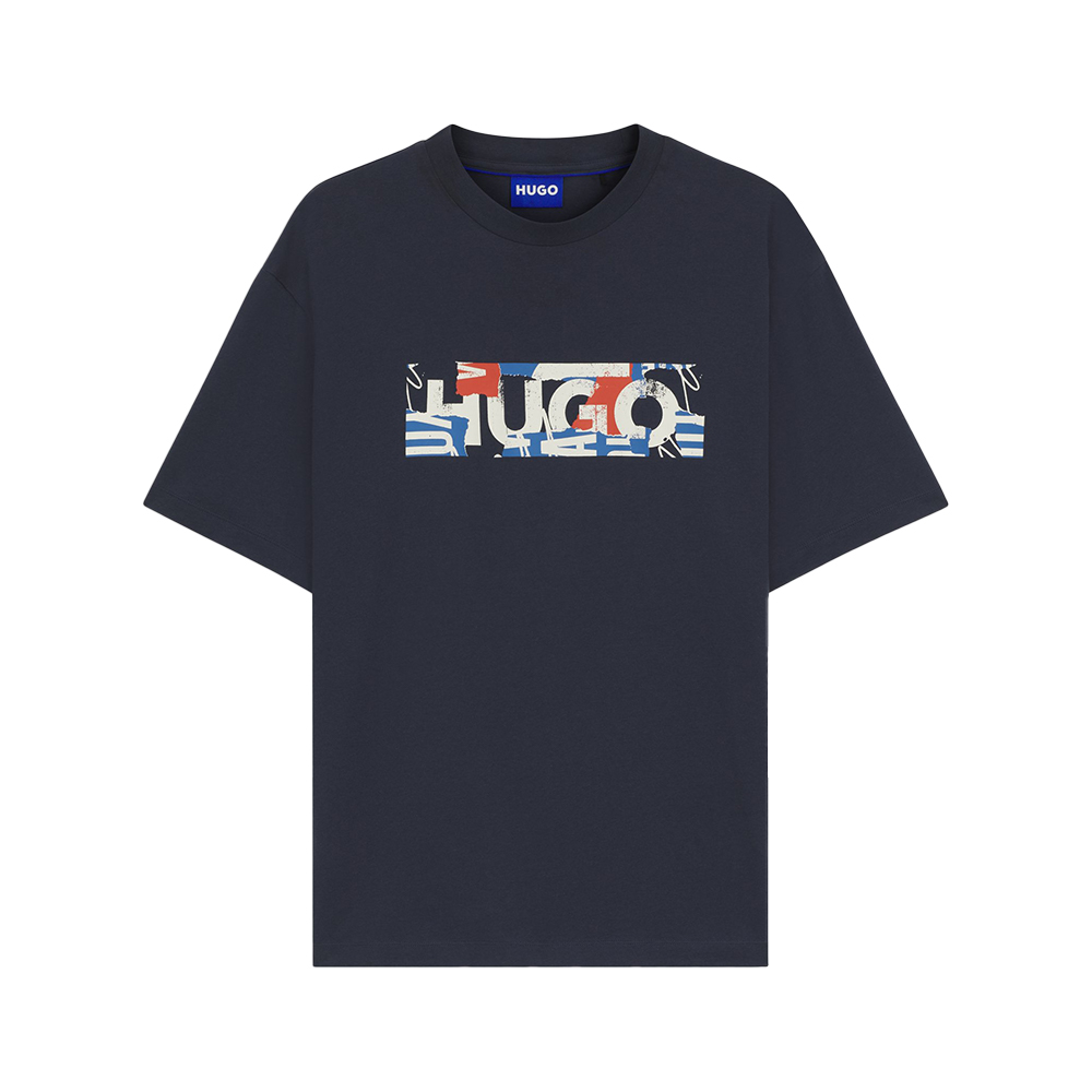 HUGO Blue Nugix logo t-shirt in white