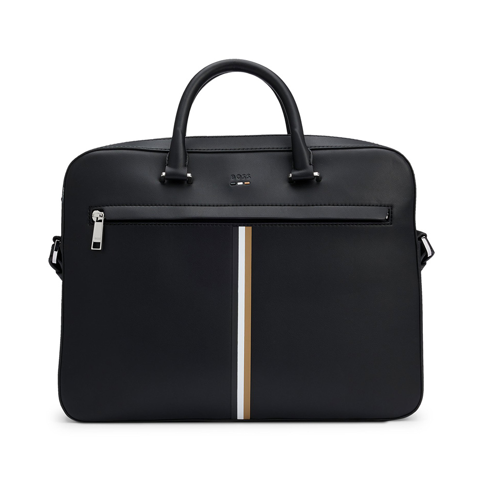 Hugo Boss Ray_S_Single_Doc Signature Stripe Document Case Black – voilà.id