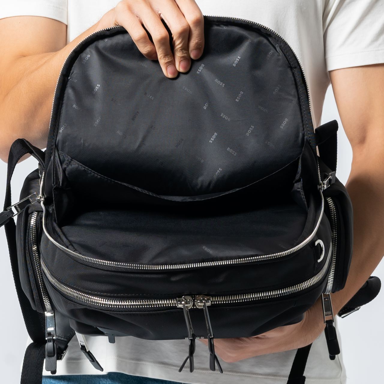 HUGO BOSS ブラックバックパック BOSS（HUGO BOSS） デイバック リュック レタリングBOSSロゴ