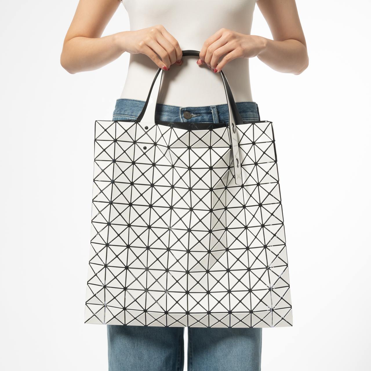 Issey Miyake Prism Shiny Tote Bag White 10x10 – voilà.id
