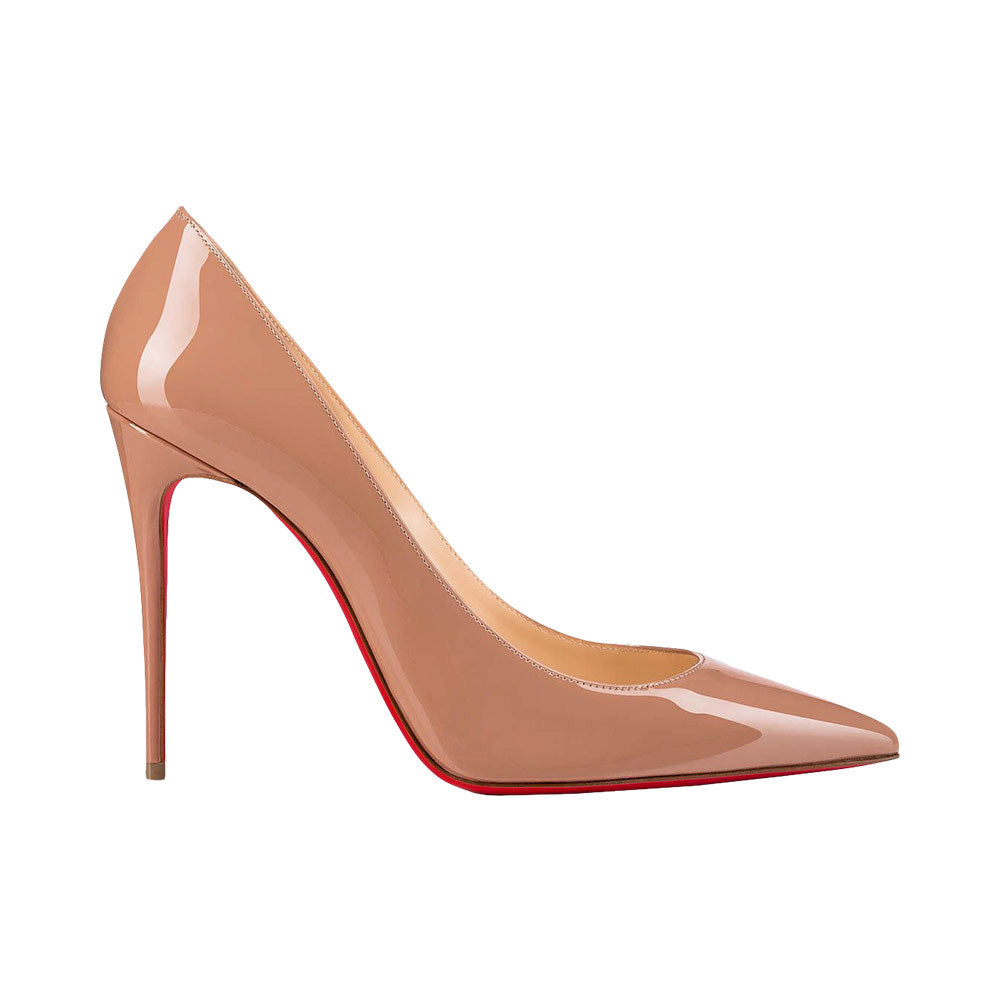 Christian Louboutin Kate 100 Patent Leather Pumps Nude – voilà.id