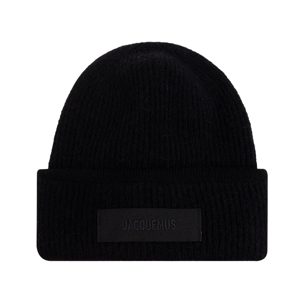 Jacquemus Gros Grain Logo Beanie Black – voilà.id