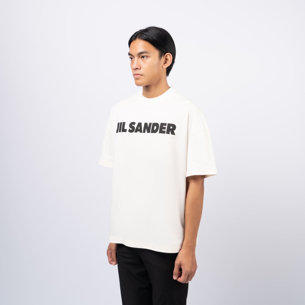 Jil Sander Printed Logo Oversized Cotton Jersey T-Shirt