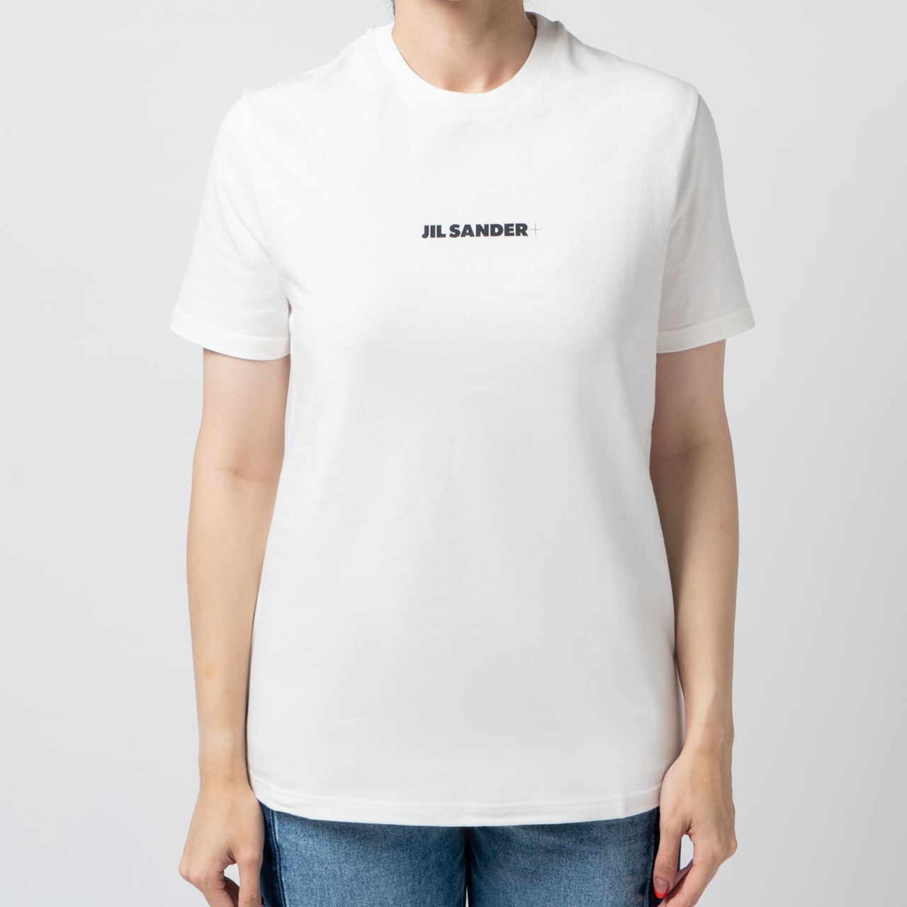 Jil Sander Logo Print Cotton Jersey T-Shirt Natural – voilà.id