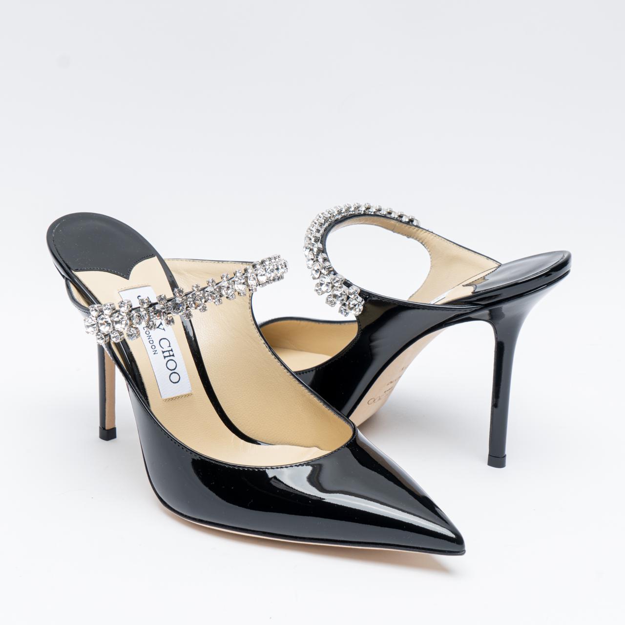Pumps Jimmy Choo Shar 100 Bing 100 Crystal Strap Patent Leather