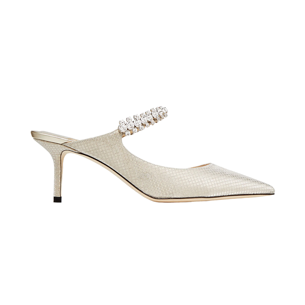 Jimmy Choo Bing 65 Diamond Glitter Fabric Crystal Strap
