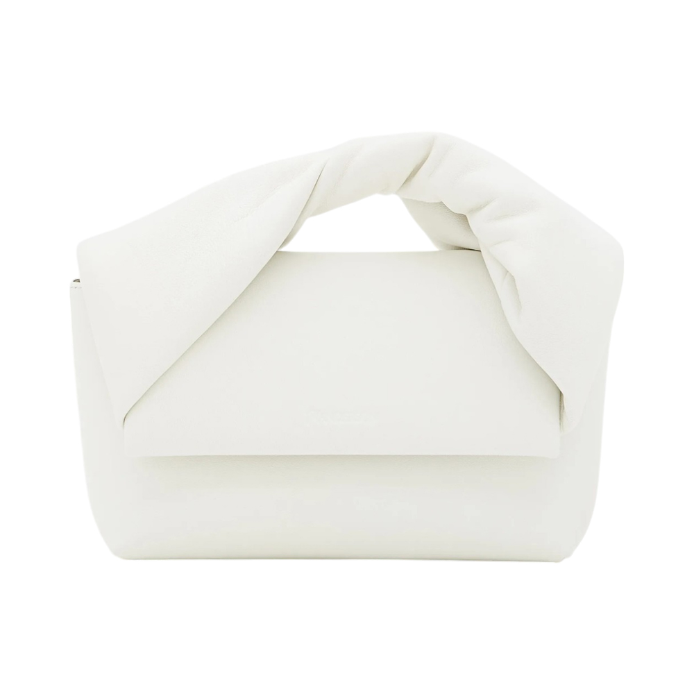 【送料&関税込】J.W. Anderson White Leather Hobo Twister Bag JW Anderson Twister Mini Leather Hobo Bag (Shoulder bags