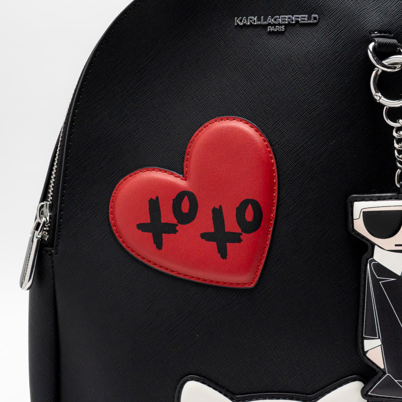 Karl Lagerfeld Paris K/Ikonik Nylon Backpack Black Love Karl Heart Patch New Karl Lagerfeld Paris k Ikonik Black Women Backpack – JLOOD.COM main image 4