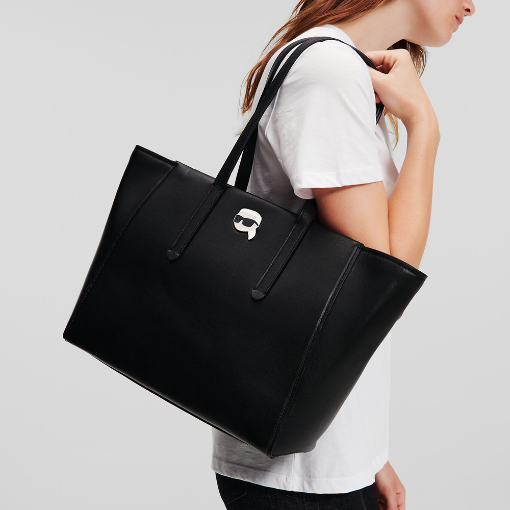 K/Ikonik Pin Leather Tote Bag Black