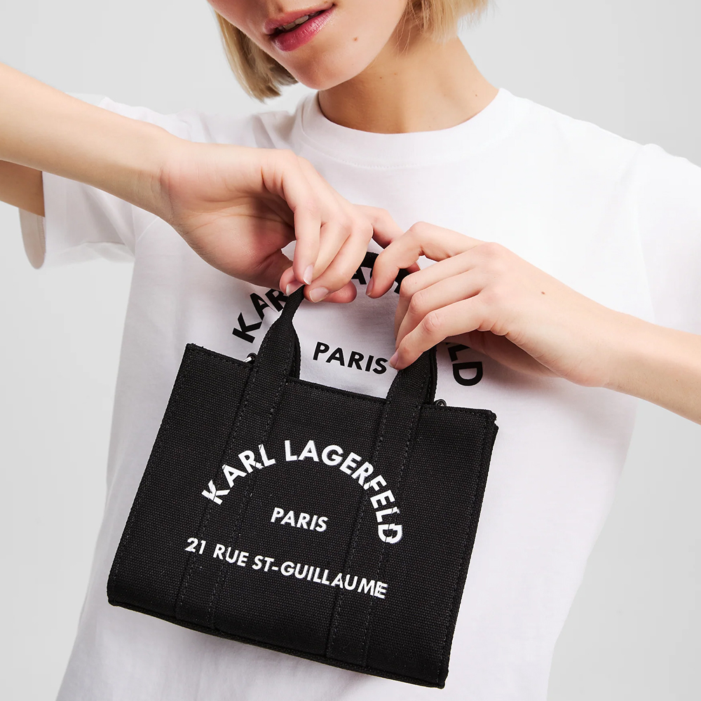 Karl Lagerfeld Rue St-Guillaume Mini East West Tote Bag Caramel