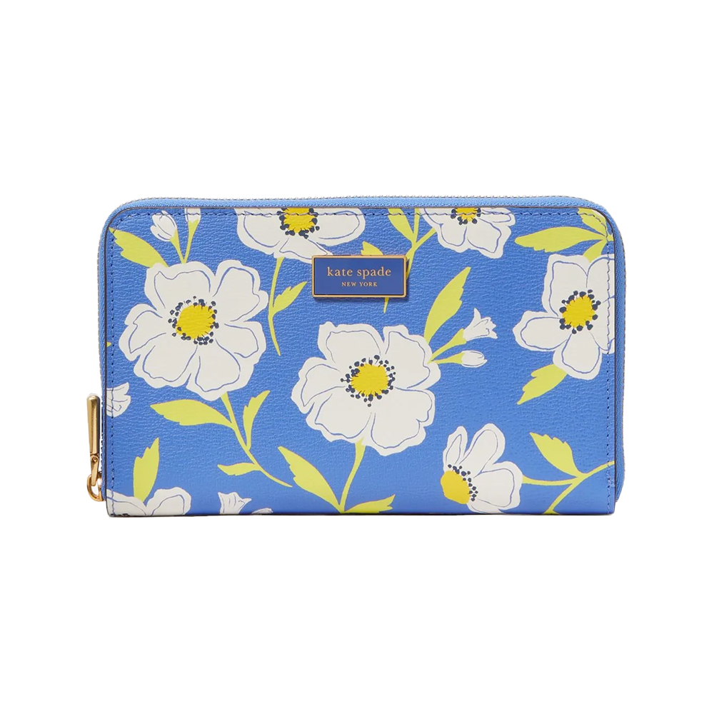 Kate Spade Katy Sunshine Floral Medium Zip Around Wallet Fluorite