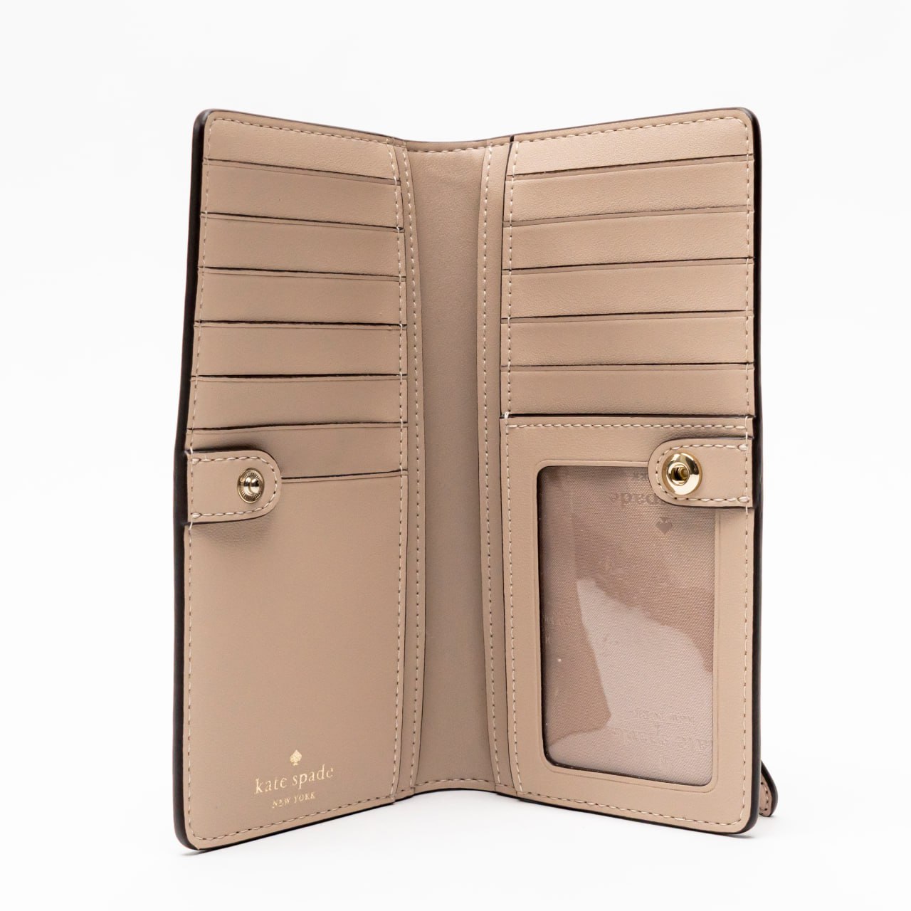 Kate Spade Dana Saffiano Large Slim Bifold Wallet Warm Beige  display picture 1