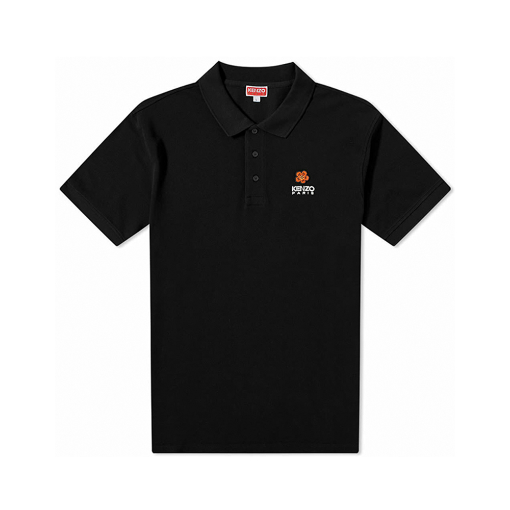 Kenzo Boke Flower Embroidered Polo Shirt Black – voilà.id