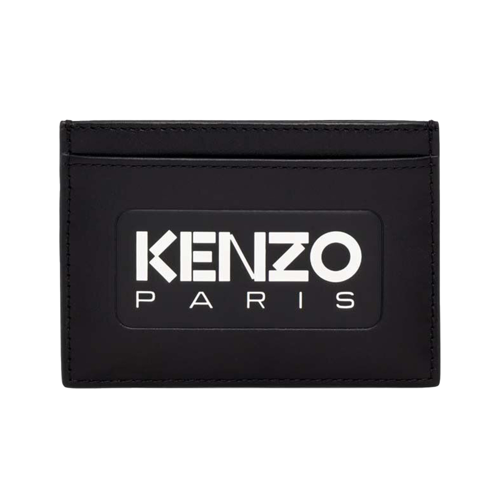 Kenzo Embossed Logo Leather Card Holder Black – voilà.id