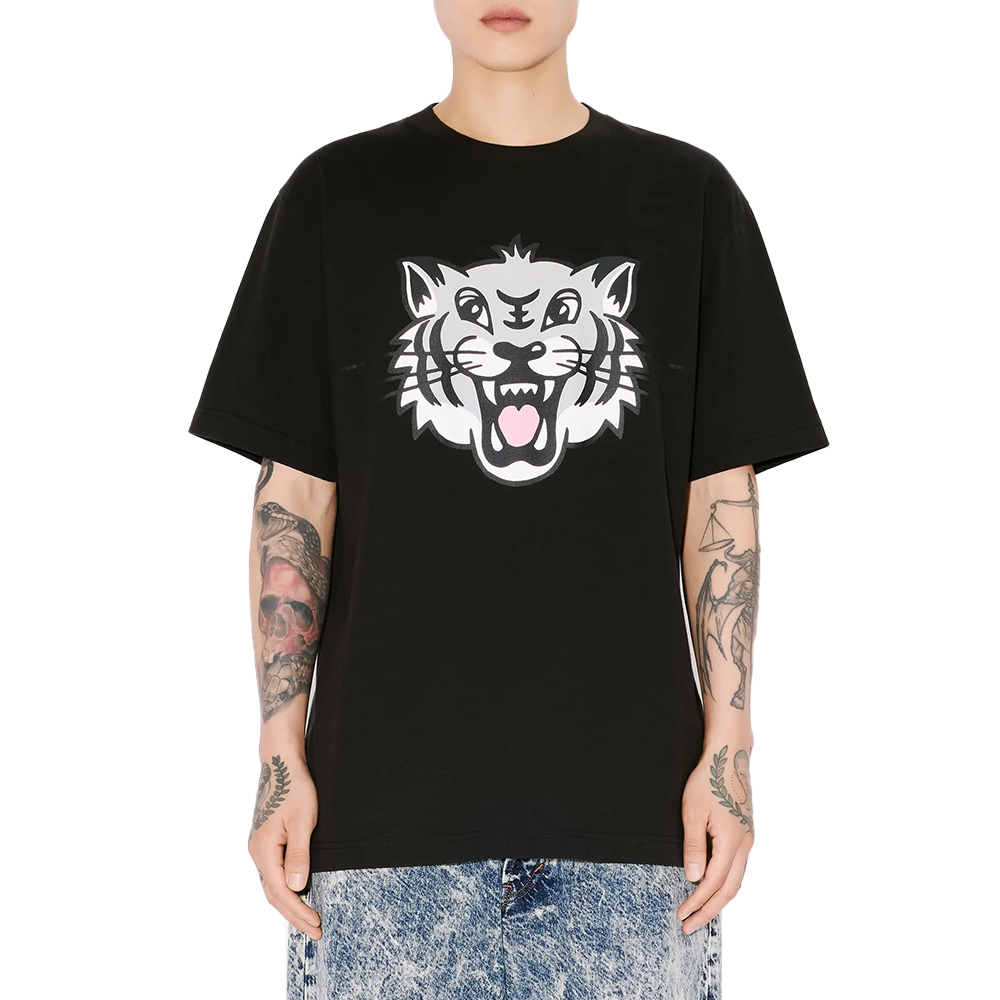 Kenzo Happy Tiger in Cotton T-Shirt Tan Men – voilà.id