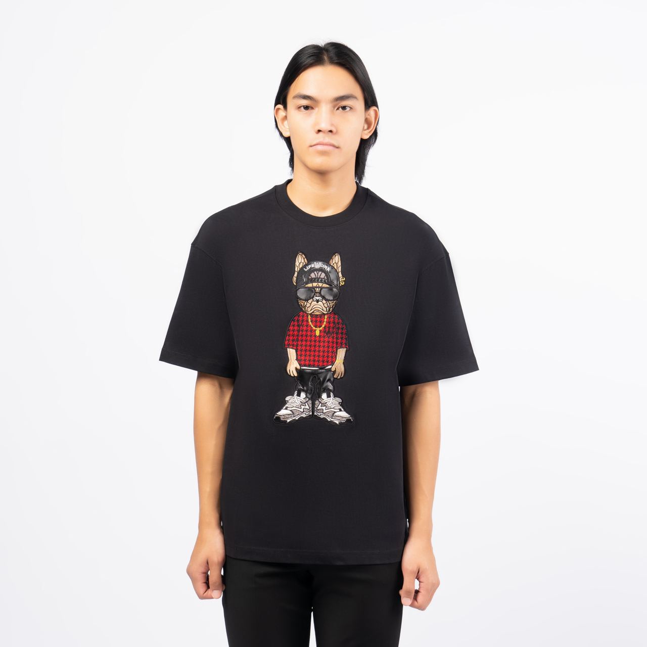 Lifework Snapback Hip Dog Applique Tee Sand – voilà.id