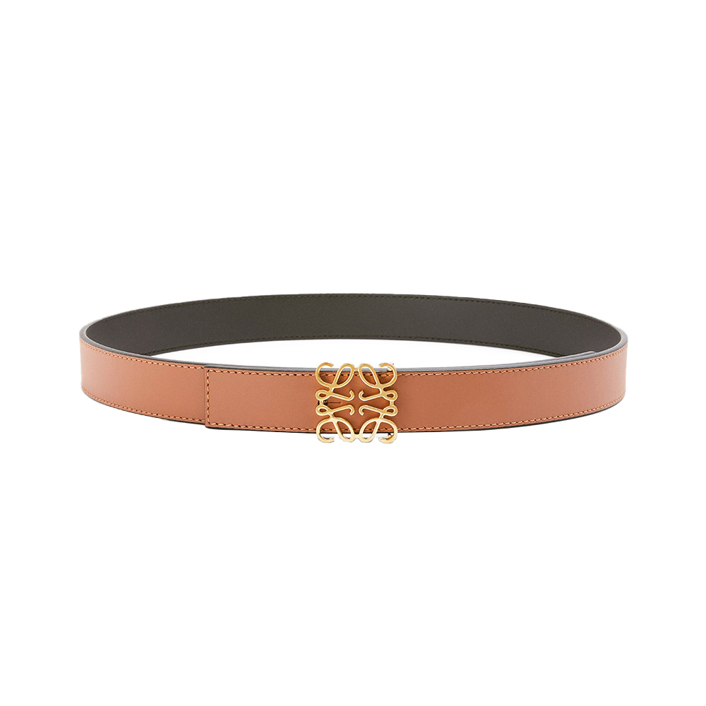 Loewe Reversible Anagram Smooth Calfskin Belt 28mm Black Tan