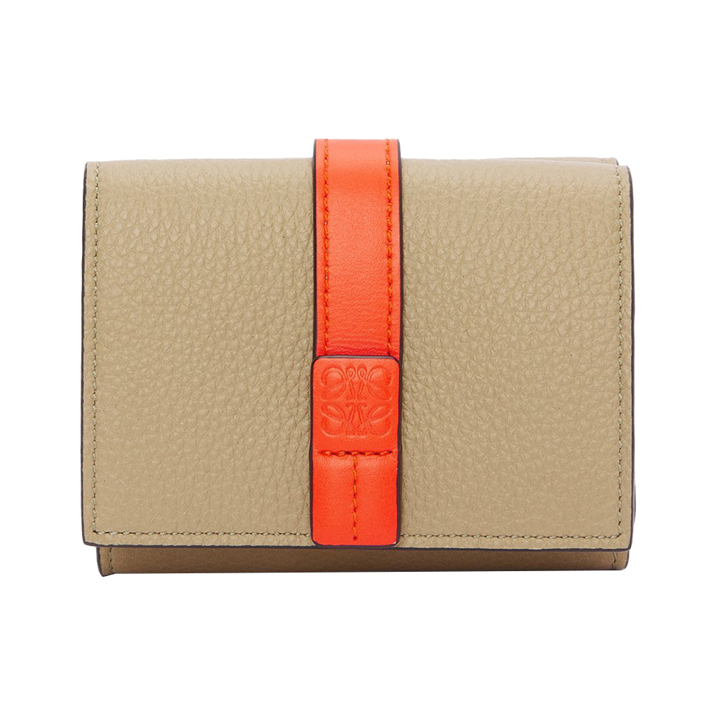 Loewe Trifold Wallet Soft Grained Calfskin Light Oat/Honey