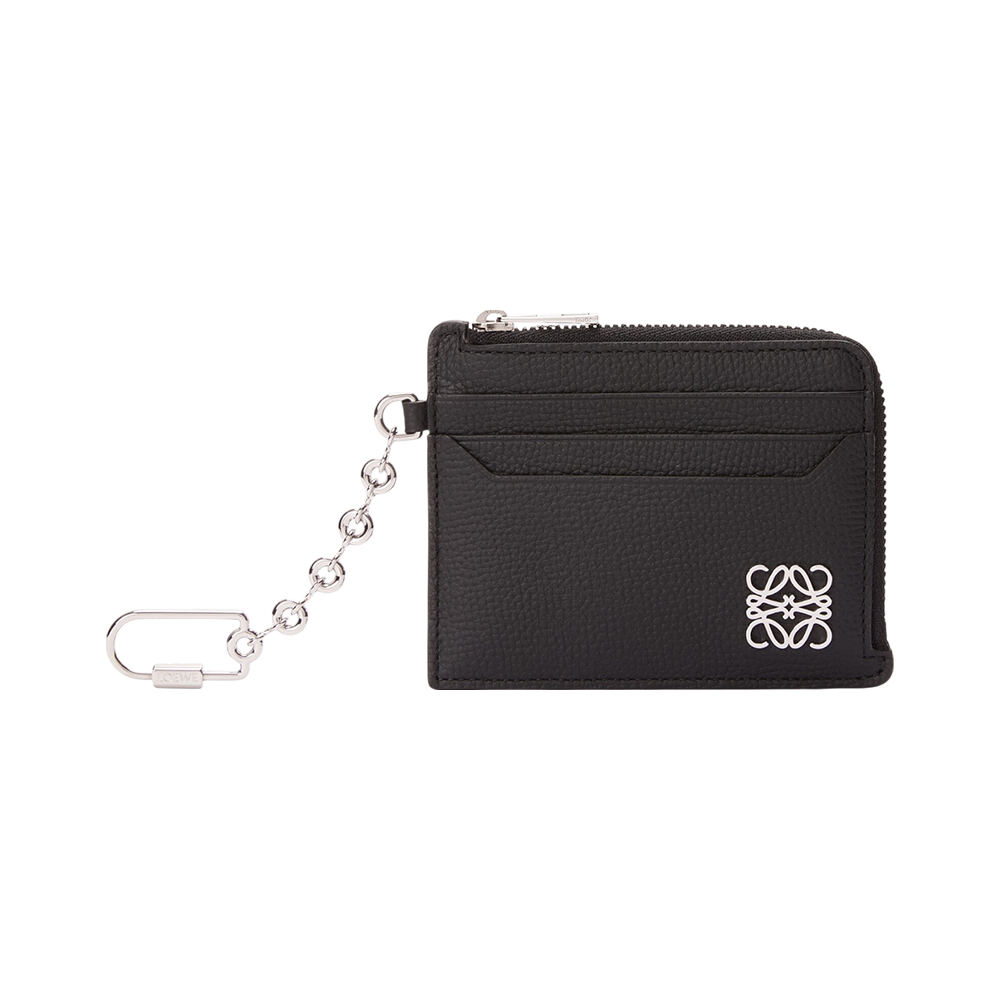 Loewe Anagram Square Coin Cardholder with Chain Black – voilà.id