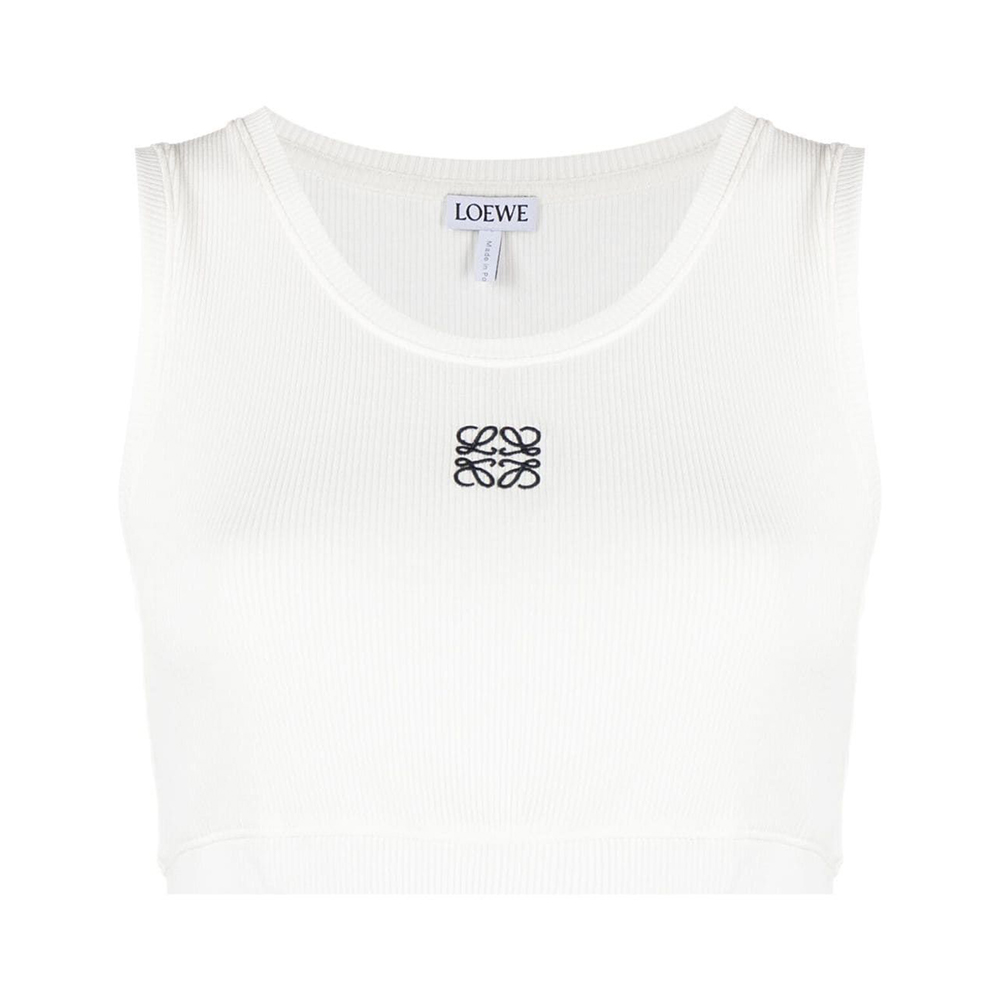 Loewe Anagram Ribbed Cropped Tank Top White – voilà.id