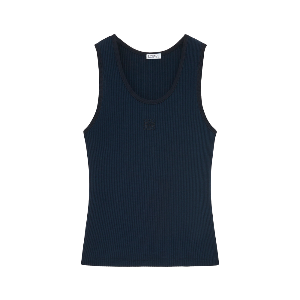 Loewe Anagram Tank Top Lightweight Ribbed Silk Deep Marine – voilà.id