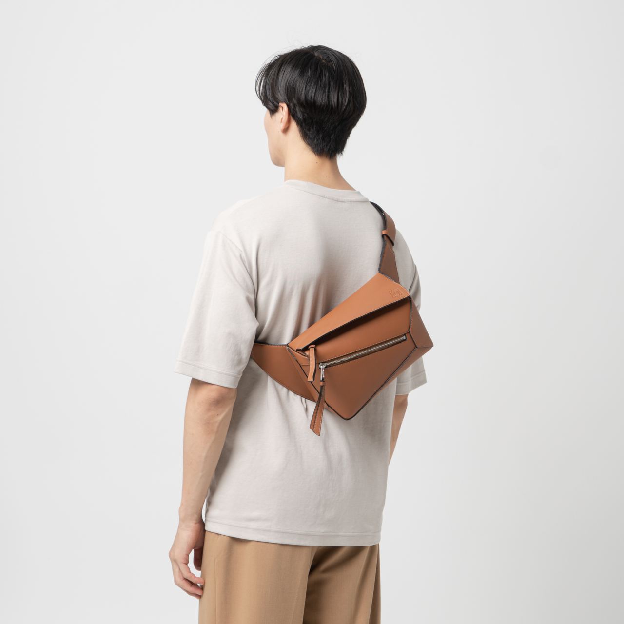 Loewe Small Puzzle Edge Bumbag in Classic Calfskin Tan Shw