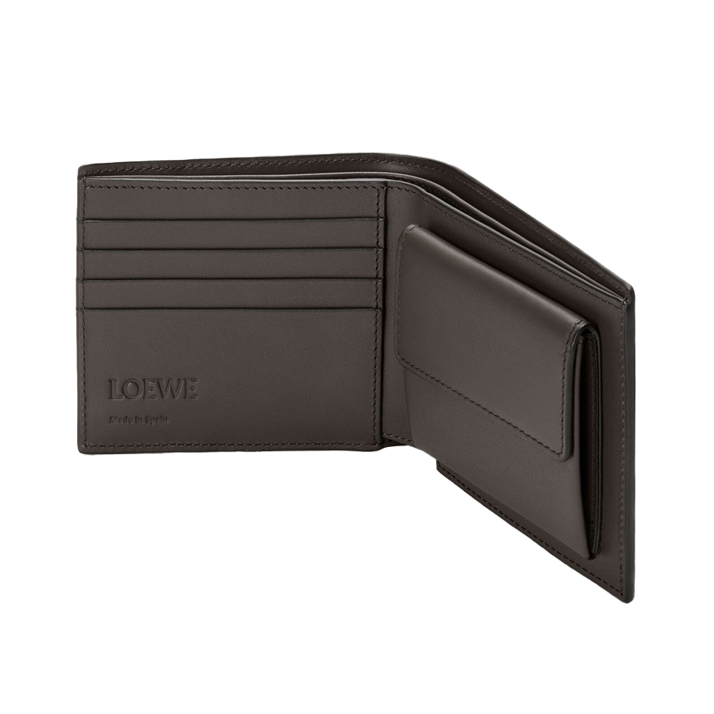 Loewe Puzzle Bifold Coin Wallet in Supple Grained Calfskin Dark