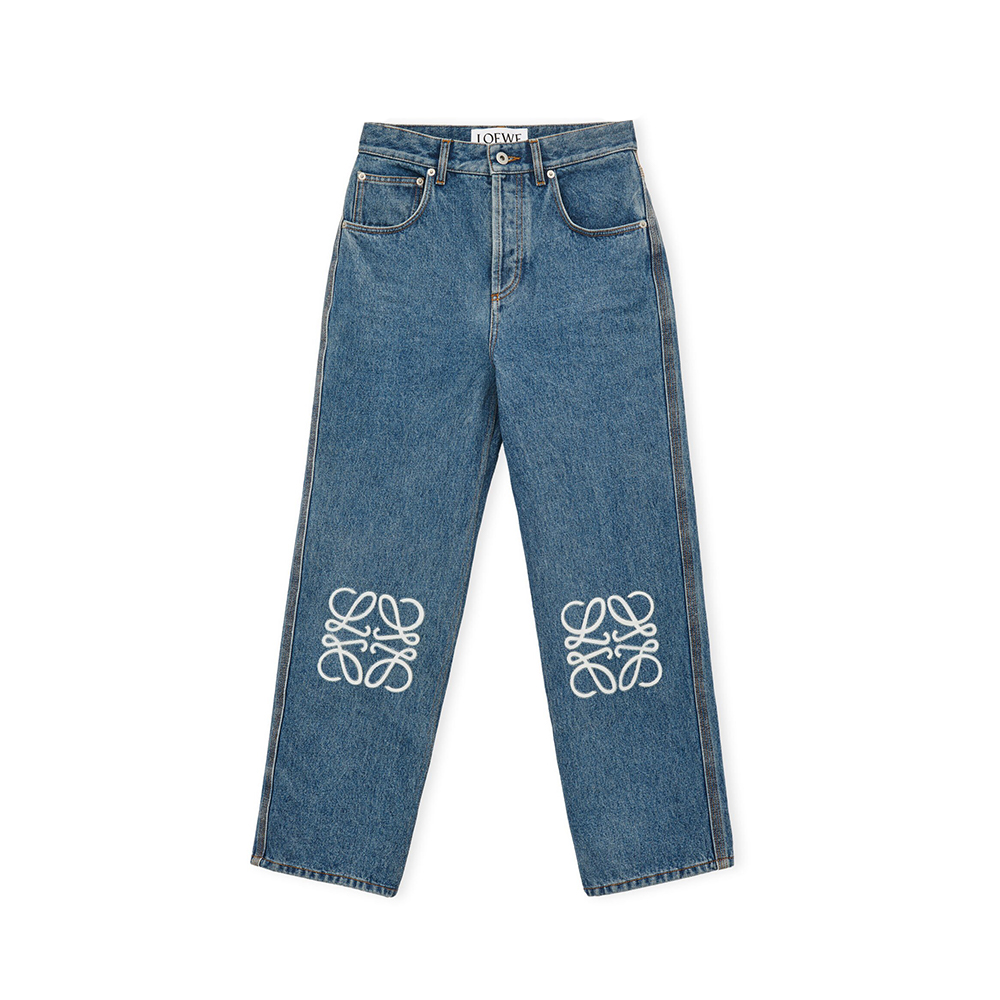 Loewe Anagram Cropped Jeans Mid Blue Denim – voilà.id