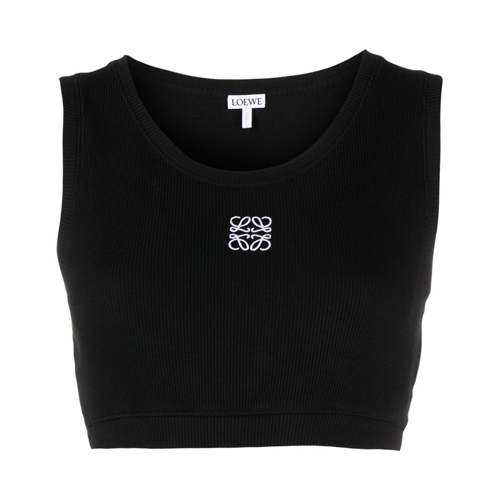 Loewe Anagram Ribbed Cropped Tank Top Black – voilà.id