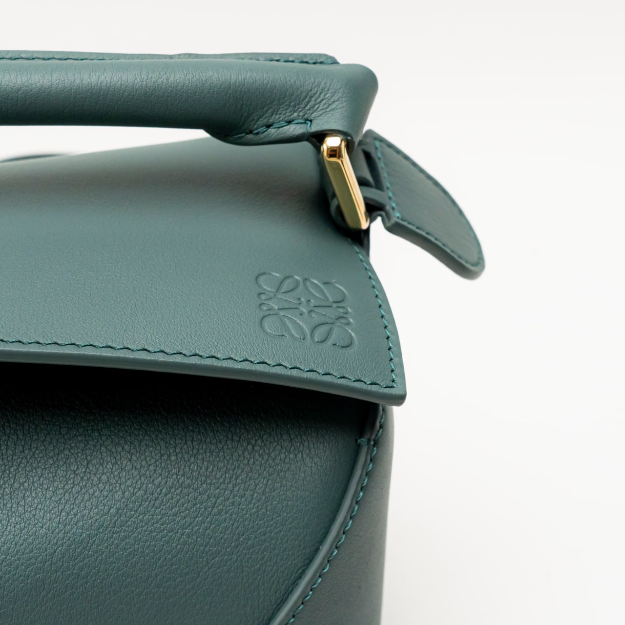 Loewe Small Puzzle Edge Bag in Classic Calfskin Vetiver Ghw