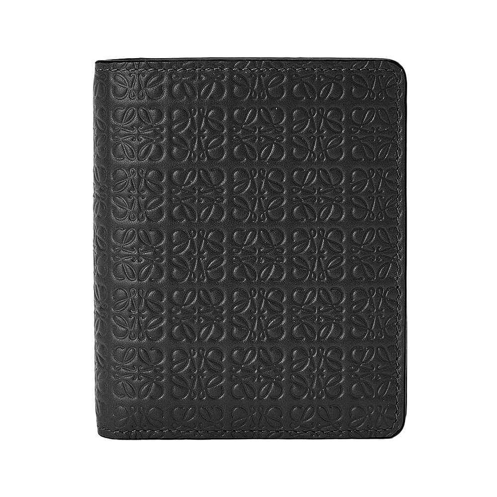 折りたたみ財布 LOEWE  Loewe Embossed Slim Zip Wallet in Black LOEWE Repeat compact zip wallet in embossed silk calfskin