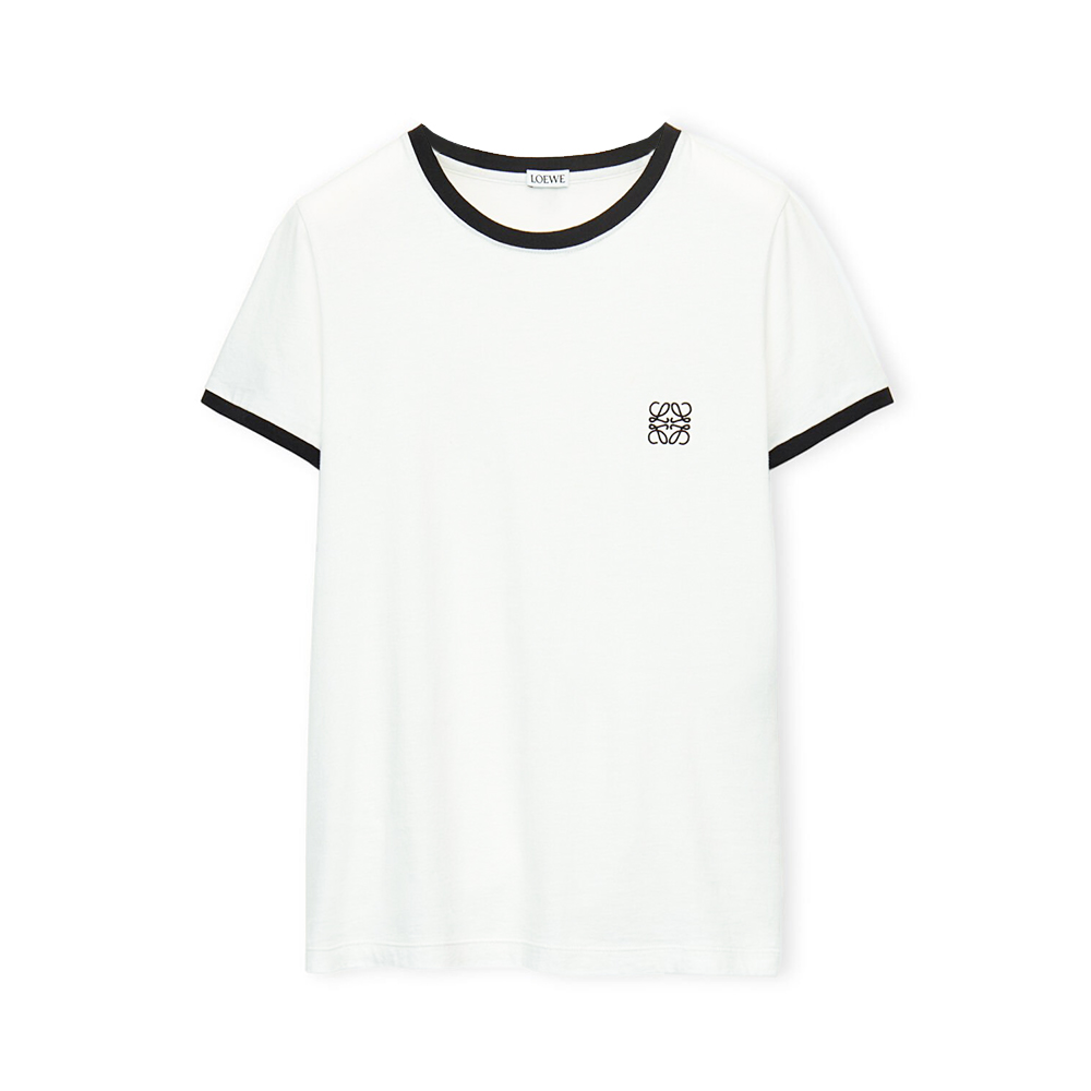 【関税&送料込】Loewe T-Shirt A Maniche Corte Girocollo A Tr Asymmetric t-shirt in cotton blend Red - LOEWE