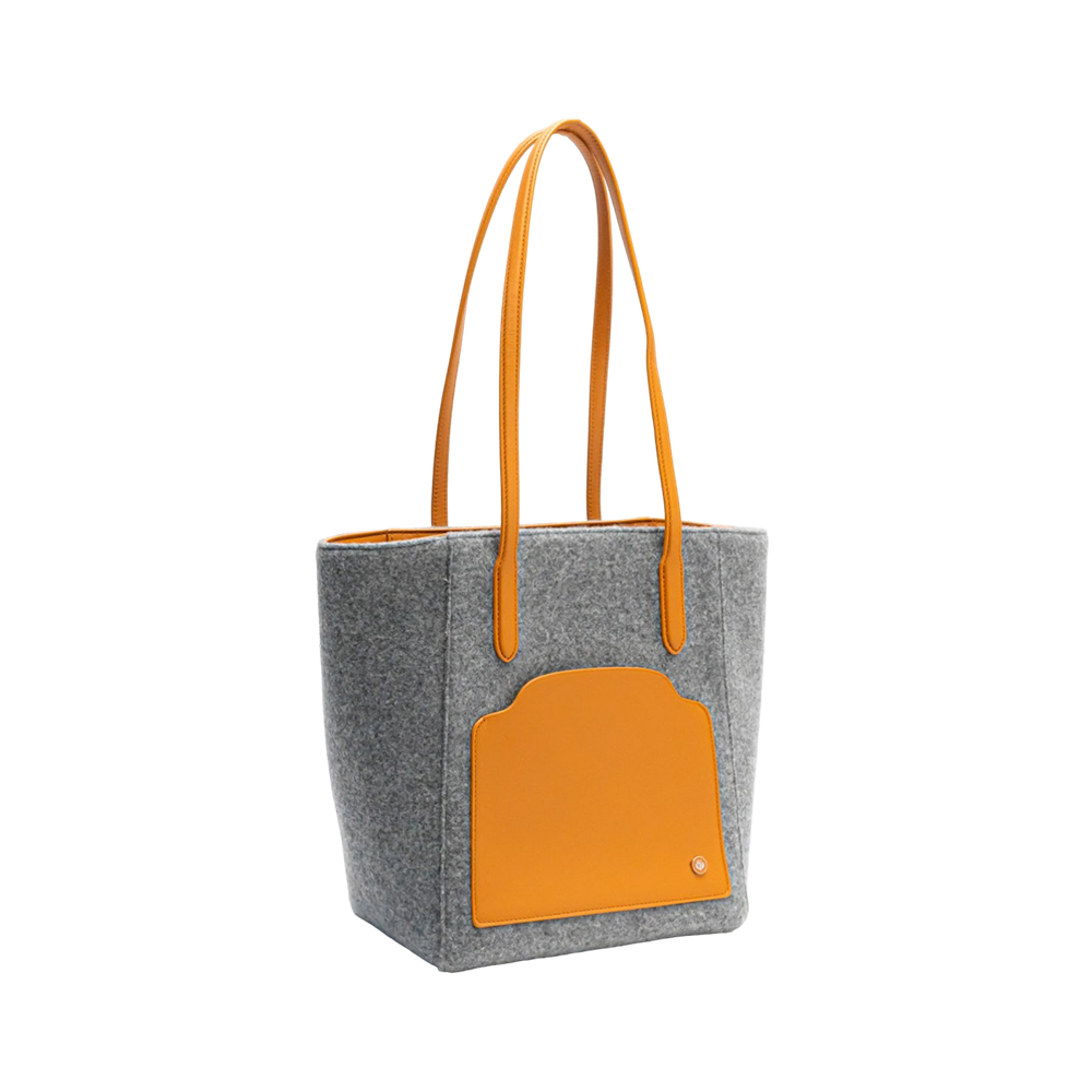 Loro Piana Sesia Leather Trimmed Cashmere Tote Gray Tan – voilà.id