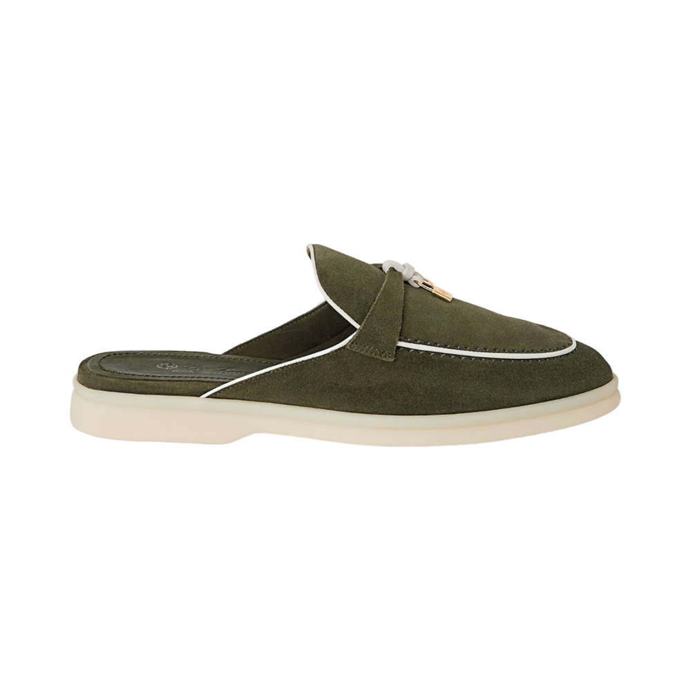 Summer Charms Mules 80 Green Suede Salmon Lambskin