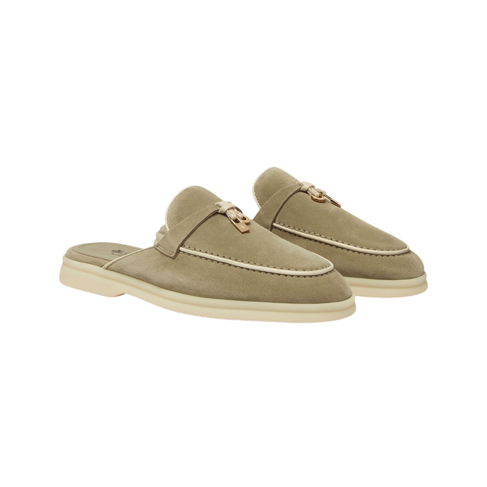 Summer Charms Walk Mules Suede Contrast Lining Windy Dune